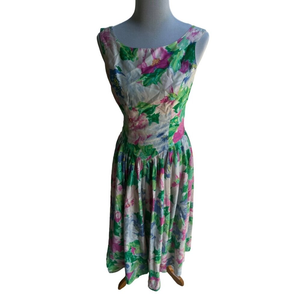Geary Roark Kamisato Dress Womens Size 6 Floral Sleeveless Vintage Cottagecore